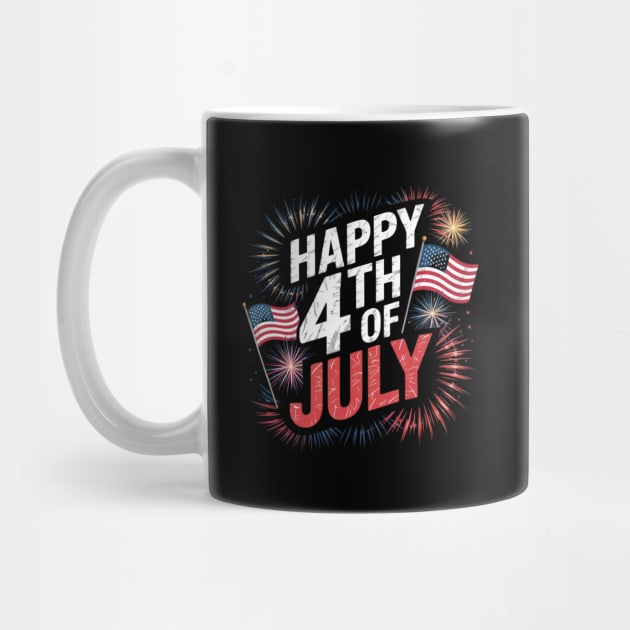 Happy 4th Of July Patriotic American US Flag 4th Of July by Creatifly Graphic Tees